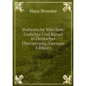   tsel in Deutscher Ã?bersetzung (German Edition) Hans Stumme Books