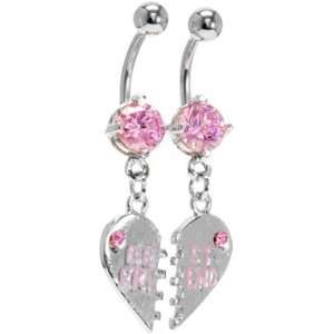  Pink Cubic Zirconia Best Friend Belly Rings Jewelry