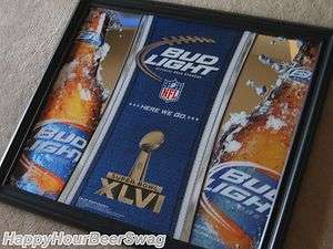   NFL Super Bowl XLVI Mirror beer sign pub bar Giants Patroits football
