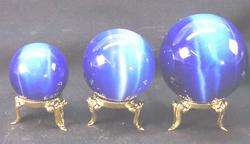 BUTW (5) gold tone lapidary sphere egg stands 30mm  