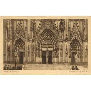 1910 Vintage Postcard South Door of the Cathedral Koln Cologne Germany