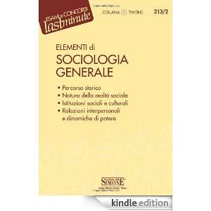 Elementi di sociologia generale (Il timone) (Italian Edition) G 