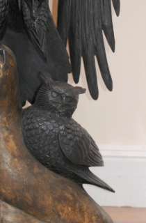 ft Hand Carved Owl Statue Birds Barn Kestrel  