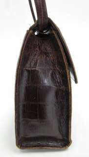 BARNEYS Dark Brown Mock Croc Satchel Shoulder Handbag  