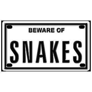  Beware of Snakes 2 1/4 X 4 Embossed Aluminum Sign 