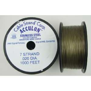  Acculon beading wire tigertail .020 1000ft Gold
