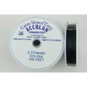  Acculon beading wire tigertail .015 100ft Black