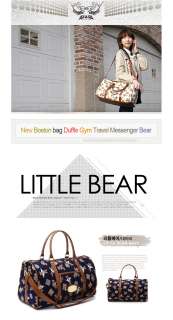   Boston Large bag Duffle Gym Travel Messenger Tote Little Bear Printed