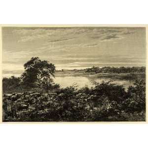 1878 Wood Engraving Bhopal India Jahangirabad Uttar Pradesh Landscape 