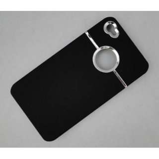 New DELUXE BLACK Case COVER W/CHROME FOR apple iPhone 4 4G  