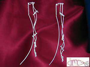 Sterling Silver Curved Bar Threader Earrings  