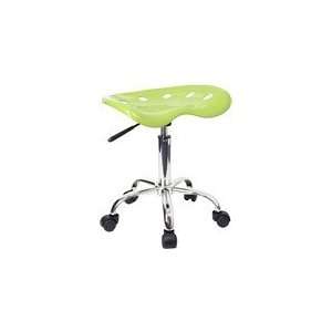  Vibrant Apple Green Tractor Seat and Chrome Stool 