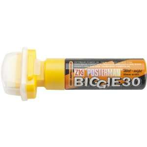  Zig 30mm Wide Posterman Biggie Tip Wet Wipe Marker, Yellow 