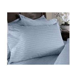  600TC 2 pairs (4pc) Stripes Blue King Pillowcases 100% 