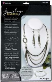 Jewelry Making Kit Earrings Necklace Bracelet ~ PEARLS & CHAIN CRYSTAL 