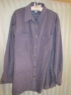 Alfred Dunner light purple thick shirt , mole skin? size 18W, # hb11 
