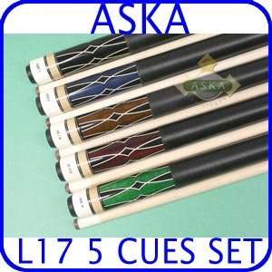 Billiard Pool Cue Stick Set Aska L17 5 pool cue sticks  