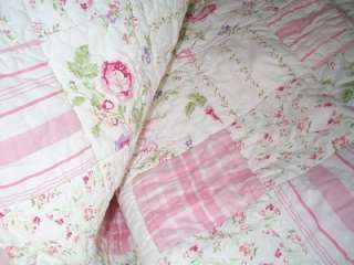 SHABBY CHIC victorian gorgeous floral reversible cotton quilted 