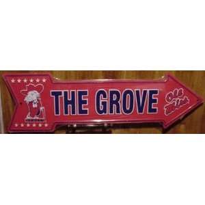 University of Mississippi Ole Miss Rebels The Grove Arrow Metal Sign