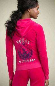   SCOTTY DOG PINK HER ROYAL COUTURE Velour Hoodie jacket~L $0SHIP  