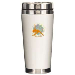 Get it Om. Extended Triangle, Yoga Ceramic Travel Mug by  