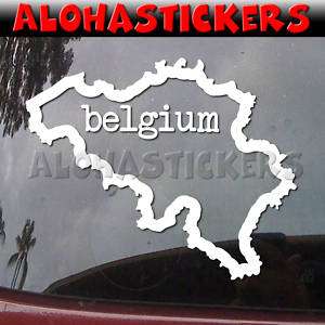 BELGIUM COUNTRY OUTLINE Car Window Decal Sticker Q114  