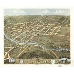  Historic Panoramic Map Birds eye view of the city of Titusville 