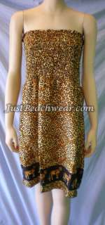Leopard Print Sundress Jaguar Tube Sun Dress Cheetah  