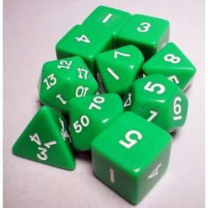  Koplow RPG Dice Sets Green/White Opaque 10 Die Set Toys 