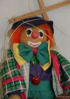 Vintage hand made string marionette Clown puppet doll  