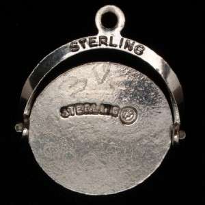 New Hampshire Charm Vintage Sterling Silver Enamel Spinner Old Man 