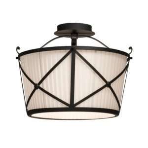   Black Coventry Transitional 2 Light Semi Flush Ceiling Fixture from