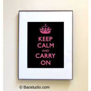 Keep Calm and Carry on (Black Pink)  Framed Pop Art By Jbao (Signed 