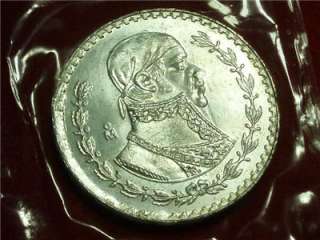 1966 Seven Coin Mint Set Mexico .10 Silver Peso #66  