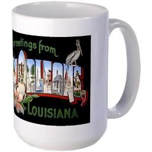 New Orleans Louisiana Greetings Vintage Large Mug by 