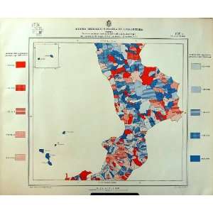    1933 Colour Map Italy Statistics Trapani Population