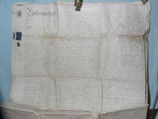 1783 GIANT SIZE LEGAL MANUSCRIPT ON VELLUM REGARDING PROPERTIES IN 