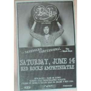  Beck Black Keys Red Rocks Denver Concert Poster