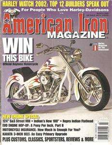 March 2002 American Iron Big Dog Pitbull New 100 Indian 1967 XLCH 