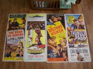 OUTLAW WOMEN + MORE 4 Orig 50s WESTERN CLASSIC US Inserts  