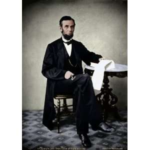  Color of Lincoln   Abraham Lincoln at table poster 