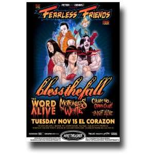  Blessthefall Concert Flyer   Fearless Friends Tour   Sea 