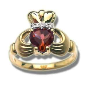  .015 ct 6mm Heart Garnet Ladies Ring Jewelry
