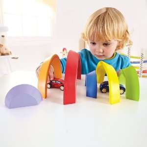  HAPE International Curved Rainbow Block Set Toys & Games