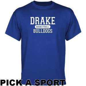  Drake Bulldogs Custom Sport T shirt   Royal Blue Sports 