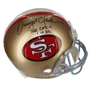   49ers Autographed Full Size Helmet with The Catch 1 10 82 Inscription