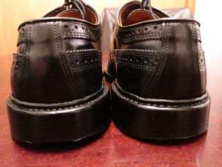 Allen Edmonds Macneil Black Polish Calf Skin Wingtip Oxford Shoes Sz 7 