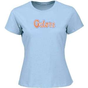 Reebok Florida Gators Light Blue Mariah Glitter Short Sleeve T shirt 