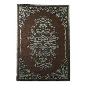 Thames Hand hooked Easy Care Area Rug   Chocolate, 8 x 10 