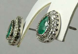 BEWITCHING COLOMBIAN EMERALD & DIAMOND EARRINGS 2CTS  